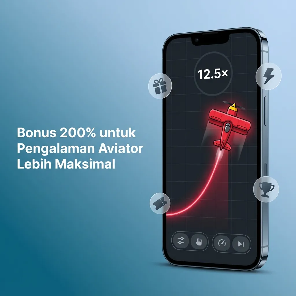 Banner promo: Bonus 200% untuk Aviator, hingga Rp3.000.000. Aktif setelah setoran pertama Rp100.000, aktifkan di Promo.