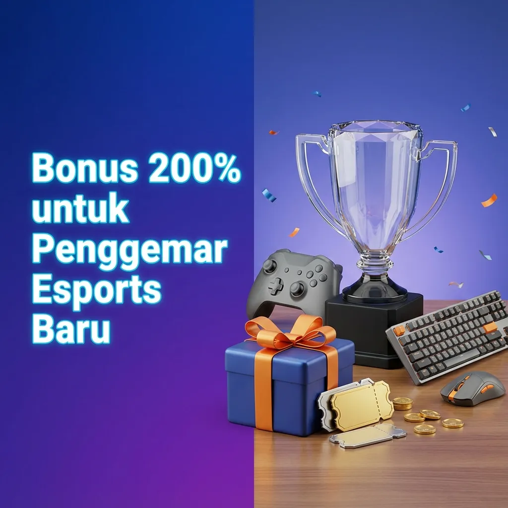 Bonus 200% untuk penggemar esports baru; berlaku di Dota 2, CS2, LoL, Valorant, MLBB; cara klaim & syarat.
