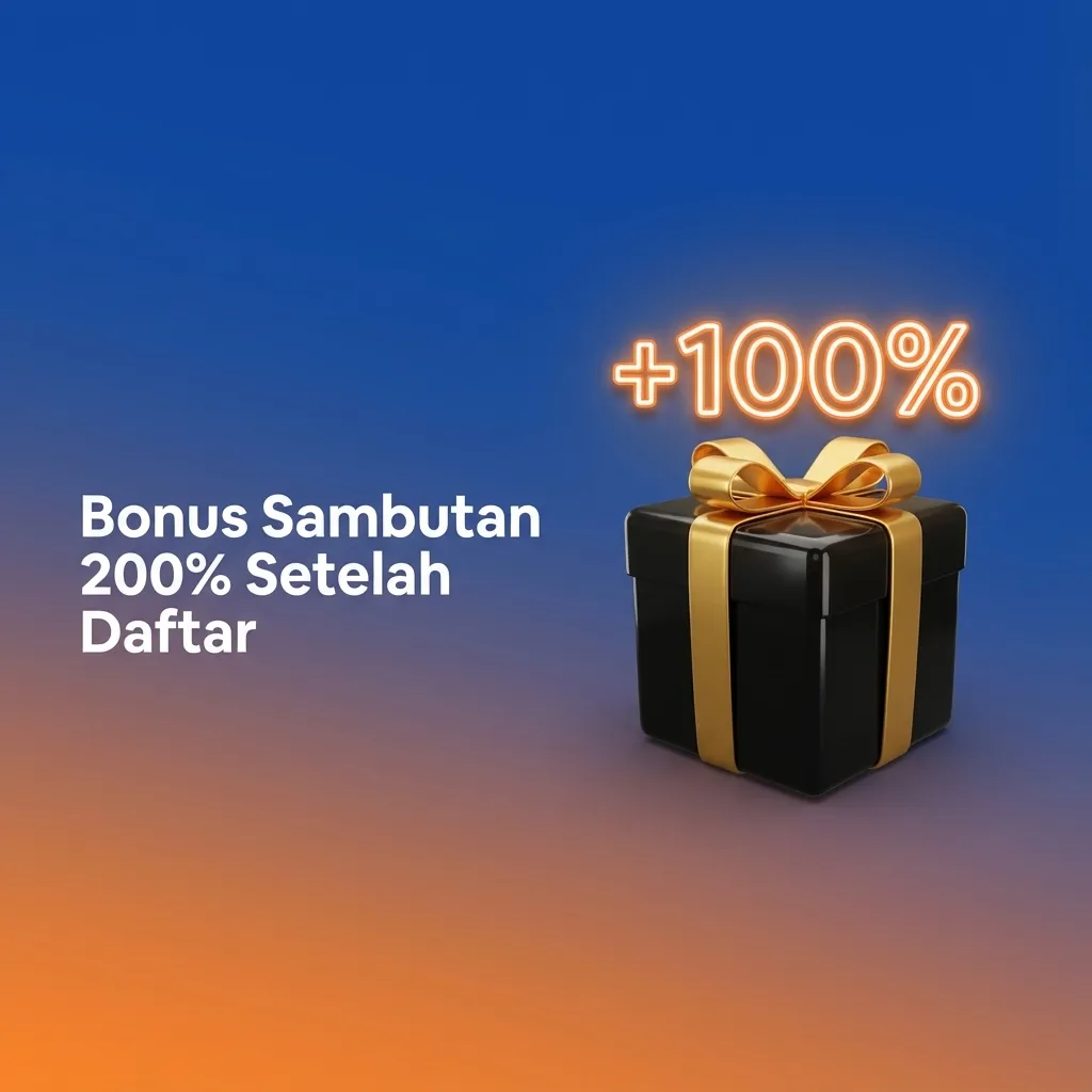 Banner bonus 200% kasino & sportsbook usai daftar + depo pertama. Min Rp100.000. Kasino 40x, sportsbook 8x@1.80. S&K berlaku.