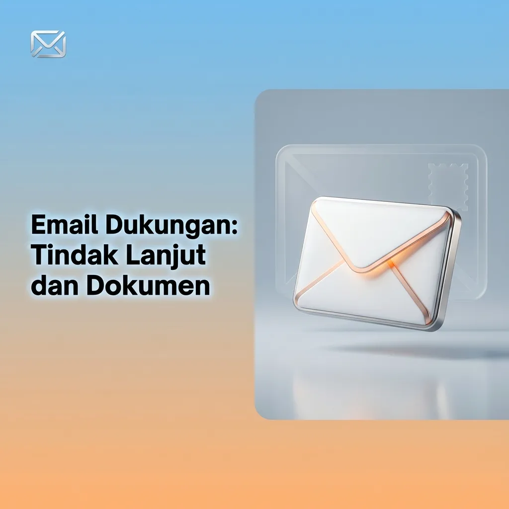 Infografik Email Dukungan: pelacakan, lampiran dokumen, cara kirim, kapan digunakan, waktu respons, tips prioritas.