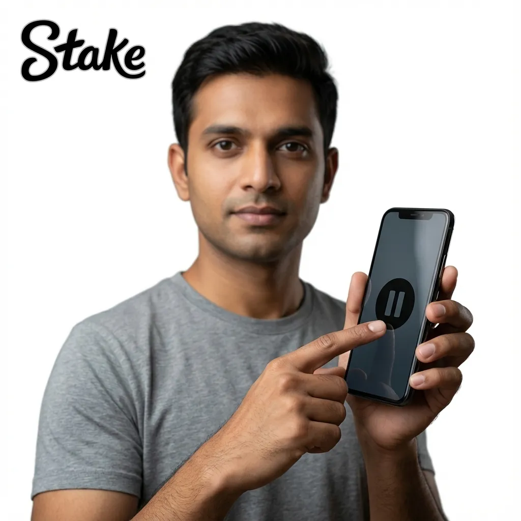 Poster Komitmen Bermain Bertanggung Jawab di Stake dengan ikon batas, waktu, jeda, dan dukungan.