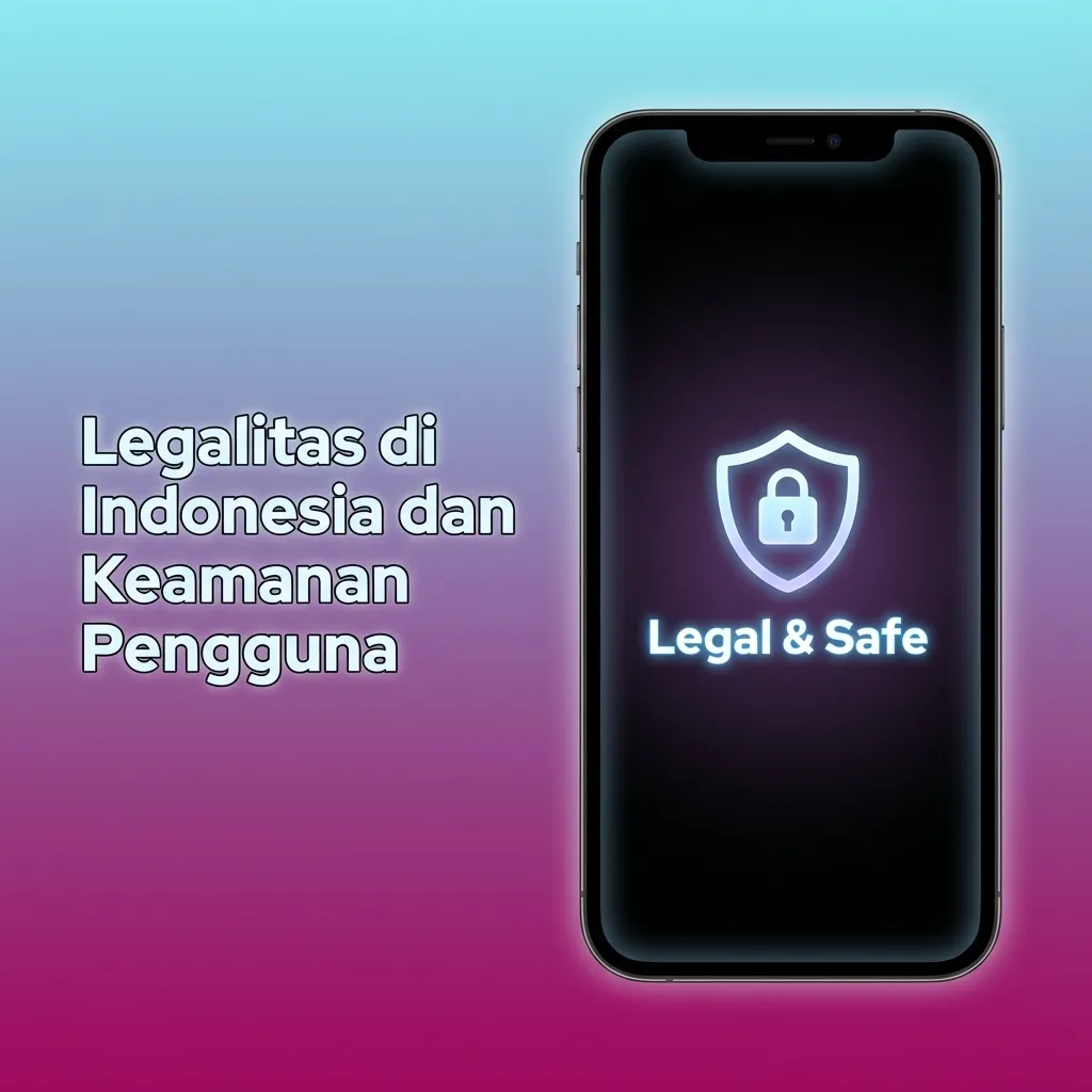 Ilustrasi legalitas judi online di Indonesia, lisensi Curaçao, privasi ketat, dan fitur permainan bertanggung jawab.