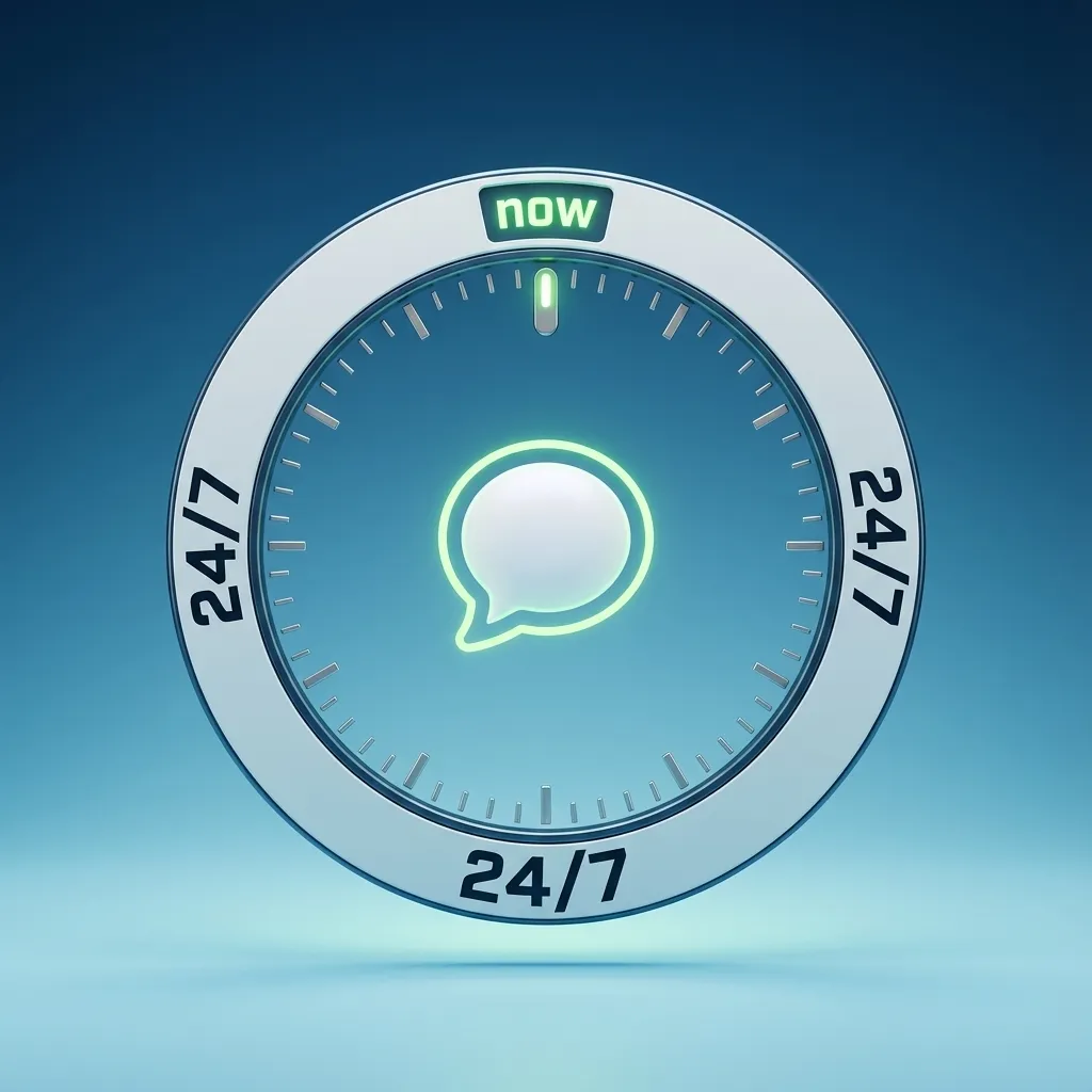 Ilustrasi Live Chat 24/7: dukungan cepat, bahasa Indonesia tersedia, waktu tunggu 1–3 menit.