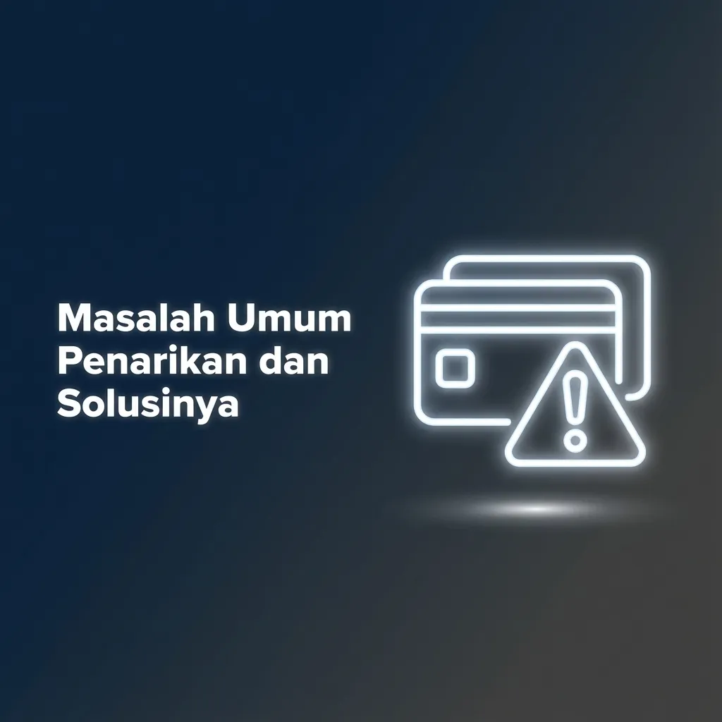 Infografik: masalah umum penarikan dana dan solusinya—alamat salah, jaringan keliru, verifikasi, limit, bonus, bank menolak.