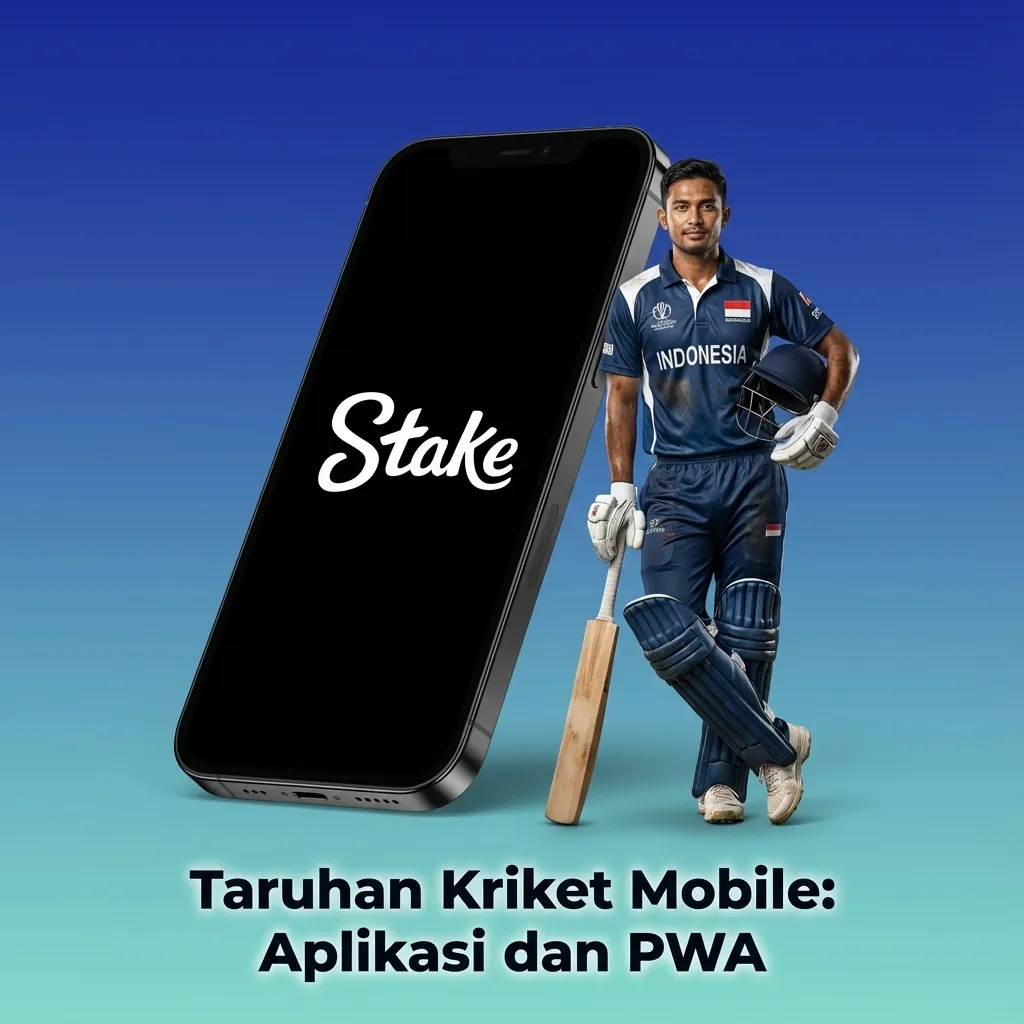 Tampilan ponsel menampilkan PWA taruhan kriket, ikon di layar utama, pasar pra-pertandingan dan live, slip bet ringkas.