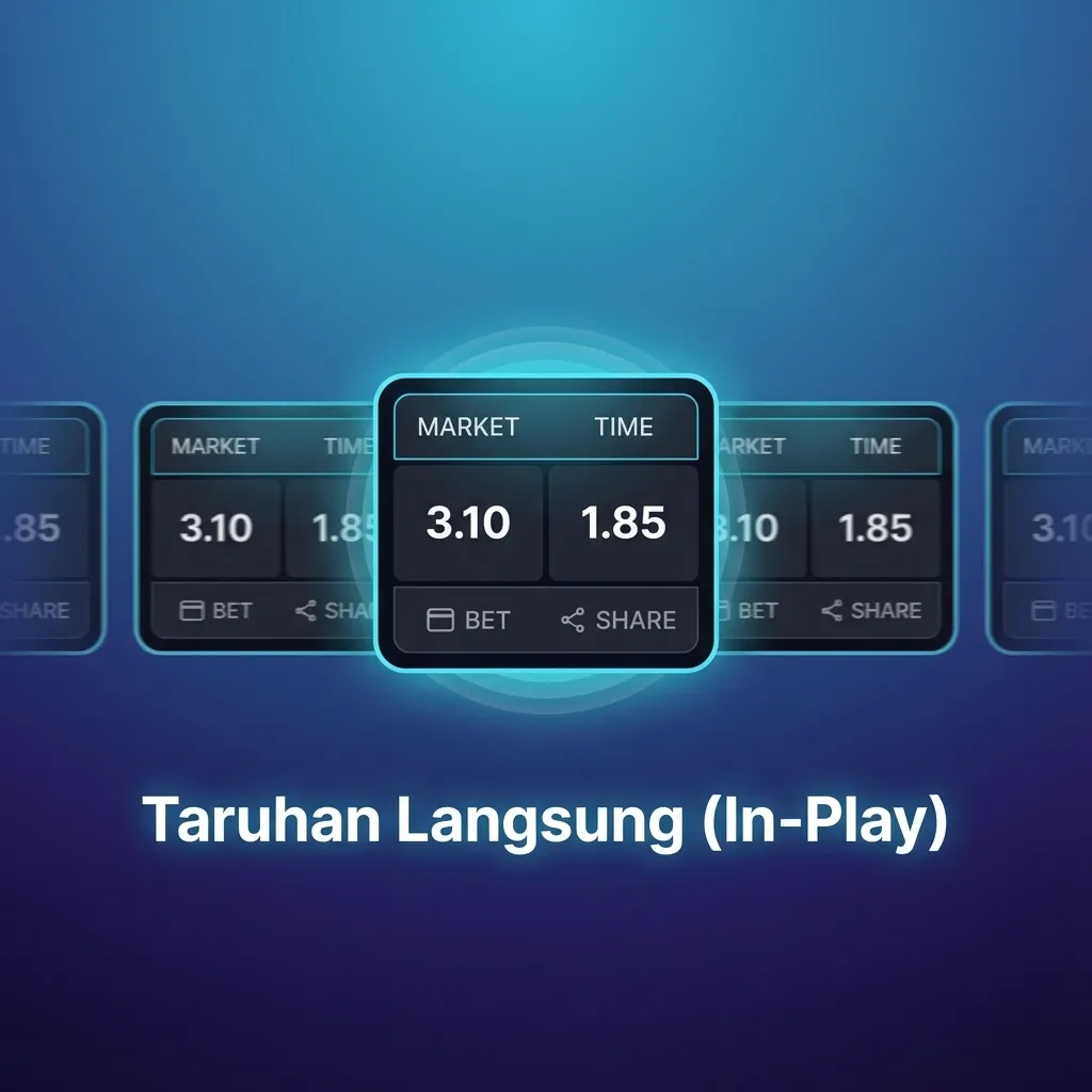 Tampilan taruhan langsung: sepak bola, tenis, basket, eSports, odds dinamis, statistik real‑time, opsi cash out.