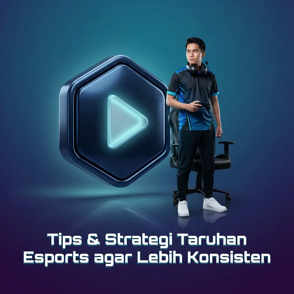 Infografik tips taruhan esports untuk konsistensi: kelola bankroll, riset tim, pahami meta, bandingkan odds, catat hasil.