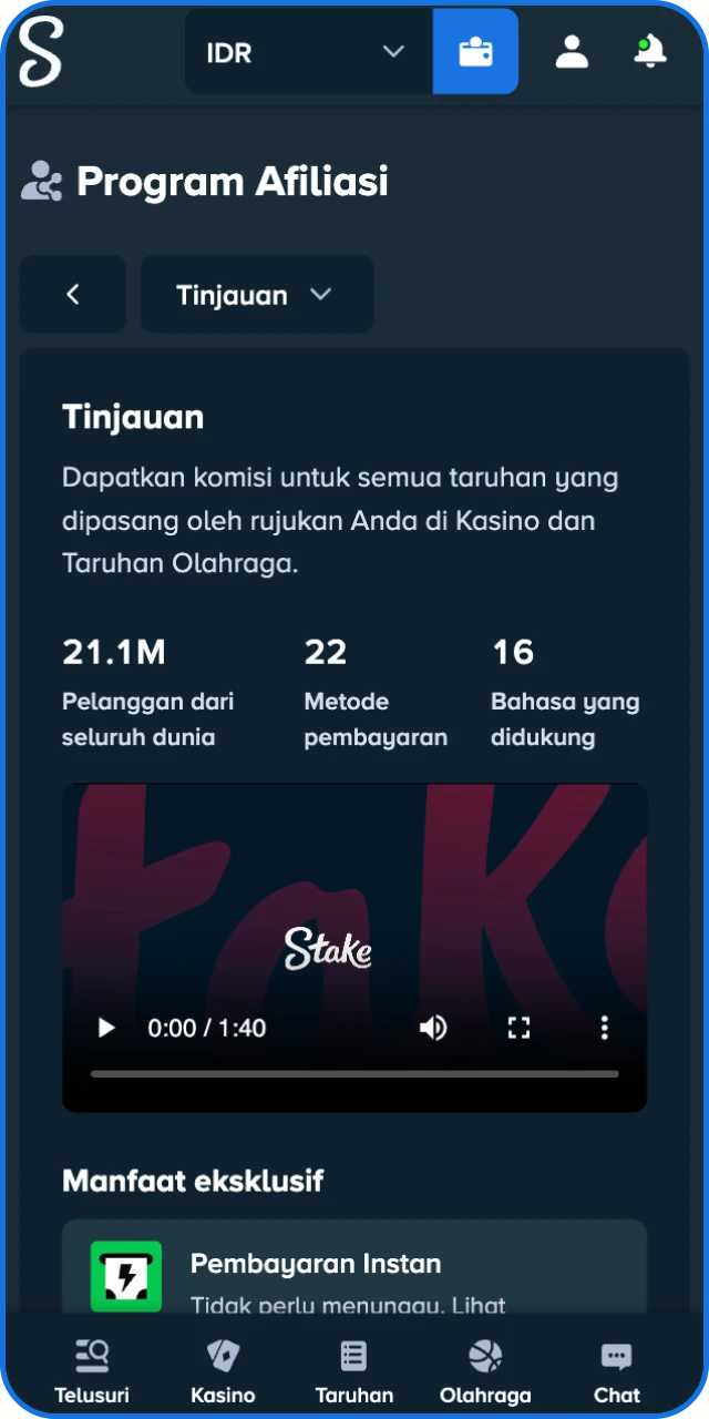 Tunggu proses tinjauan akun Anggota Program Afiliasi Stake oleh tim ahli kami.