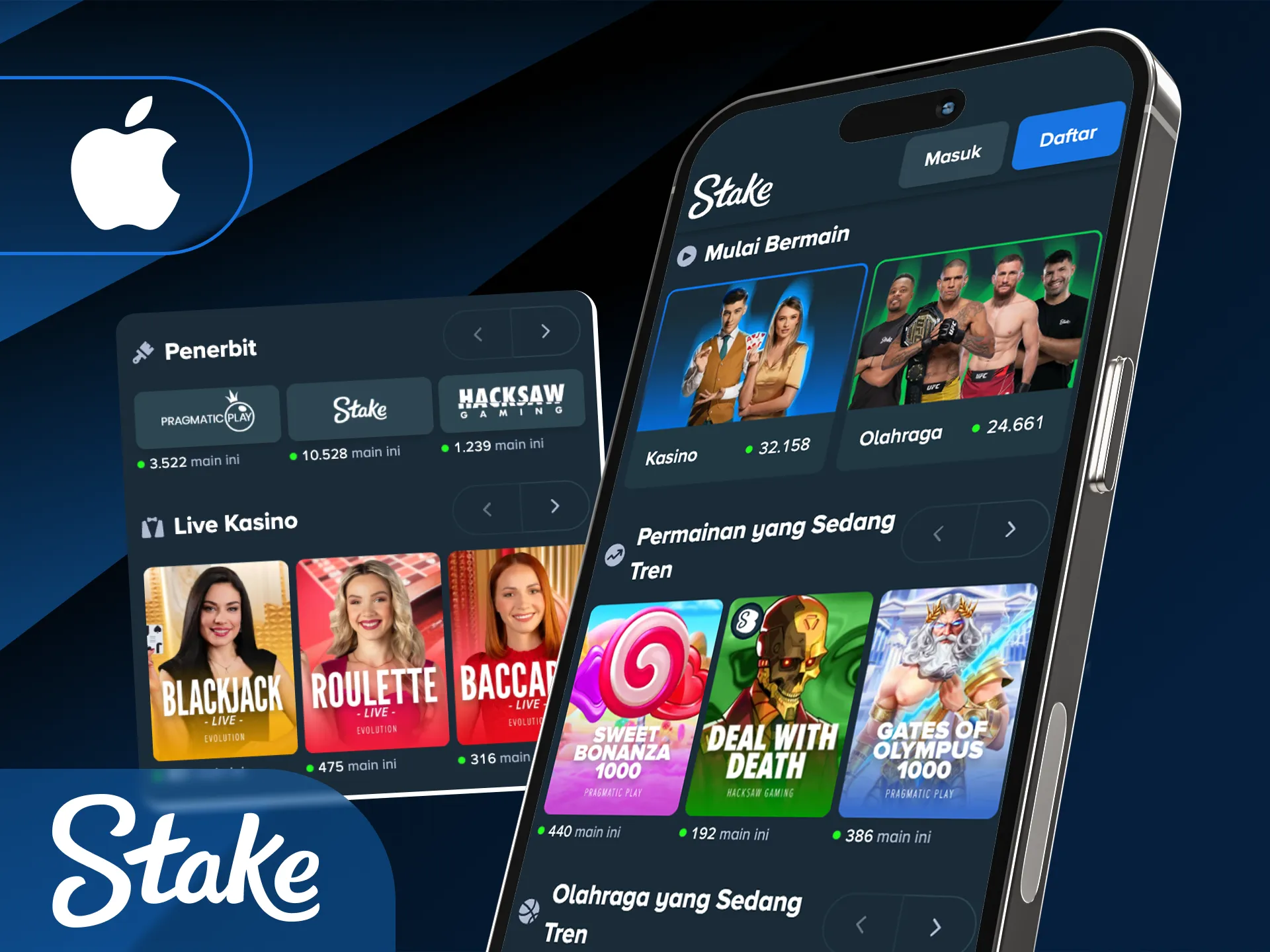 Nikmati fitur lengkap pada iPhone dan iPad menggunakan layanan Stake App.