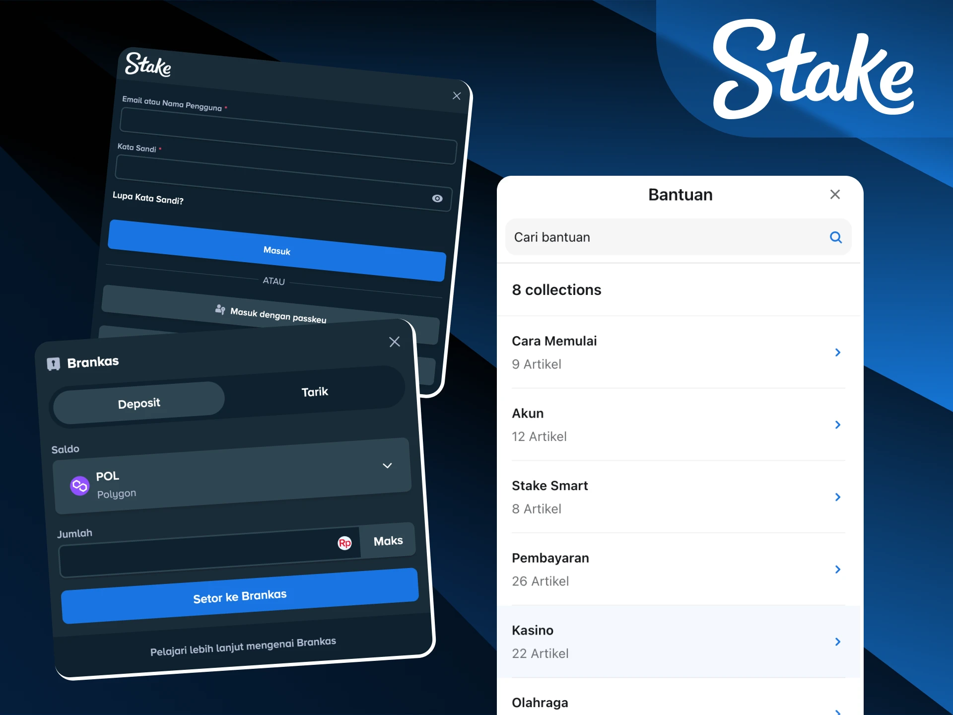 Dapatkan dukungan teknis khusus untuk masalah login, konfirmasi pembayaran, maupun kendala game di Stake Indonesia.