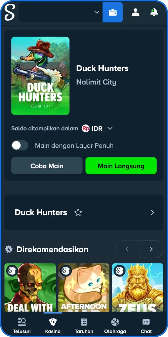 Tetapkan batas bermain, atur nominal taruhan, lalu mulai bermain secara bertanggung jawab di Stake Indonesia.