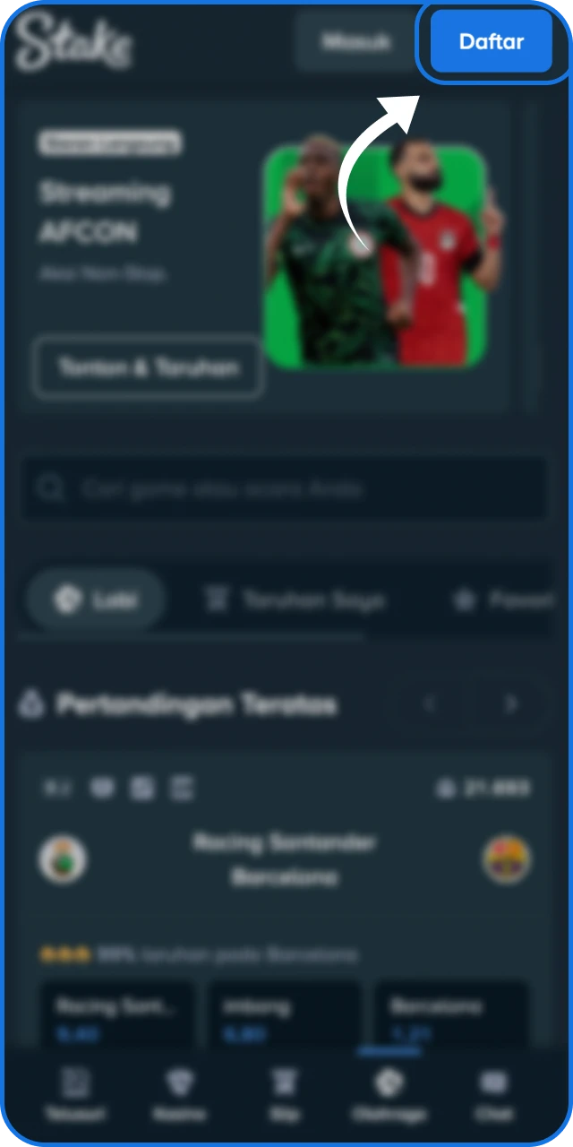 Segera daftar di situs ini untuk mulai mengaktifkan akun Stake Indonesia Anda.