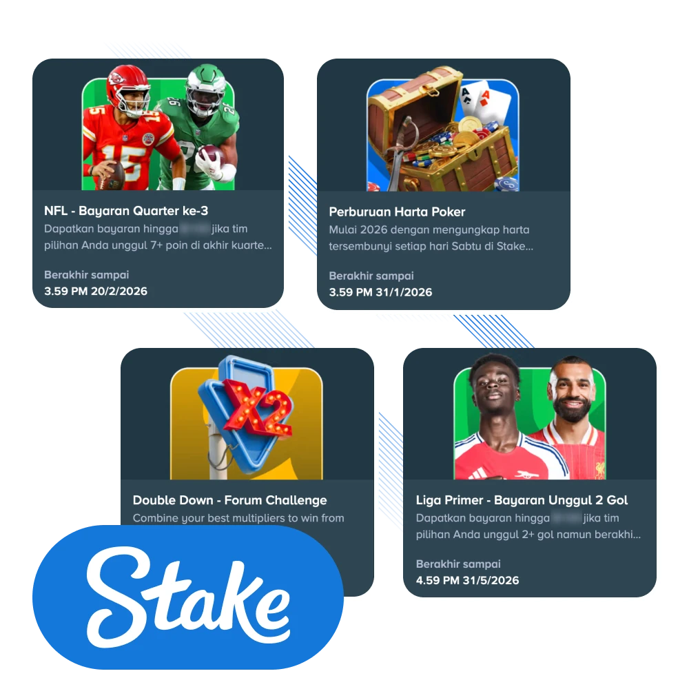 Segera klaim berbagai bonus dan promo menarik khusus pemain Stake Indonesia.