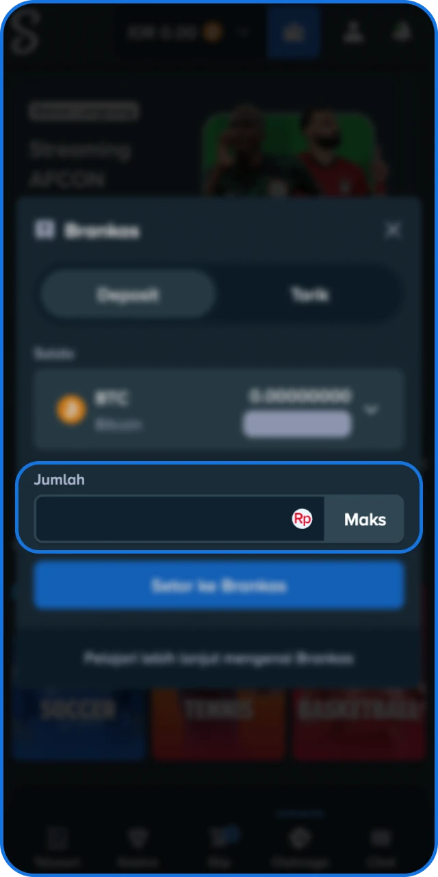 Salin alamat tujuan atau gunakan layanan MoonPay untuk mengisi saldo Stake Indonesia.