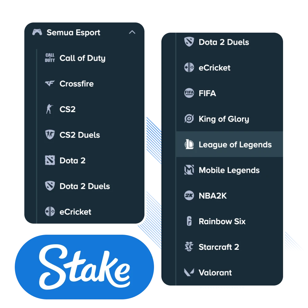 Nikmati taruhan Esports Indonesia dengan bonus 200% dan penawaran odds tinggi di Stake.