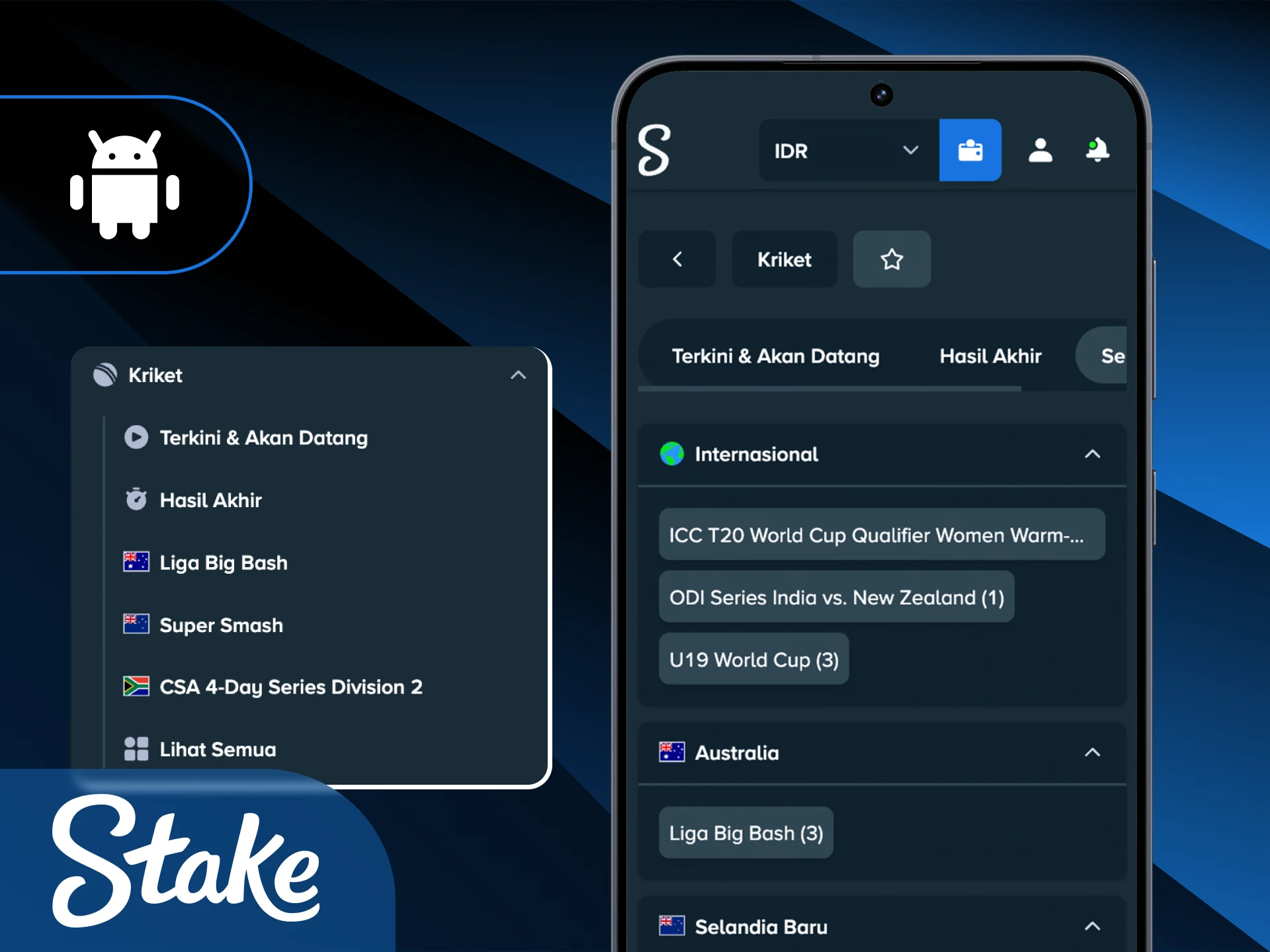 Gunakan aplikasi Stake Indonesia versi Android untuk akses taruhan yang lebih fleksibel.
