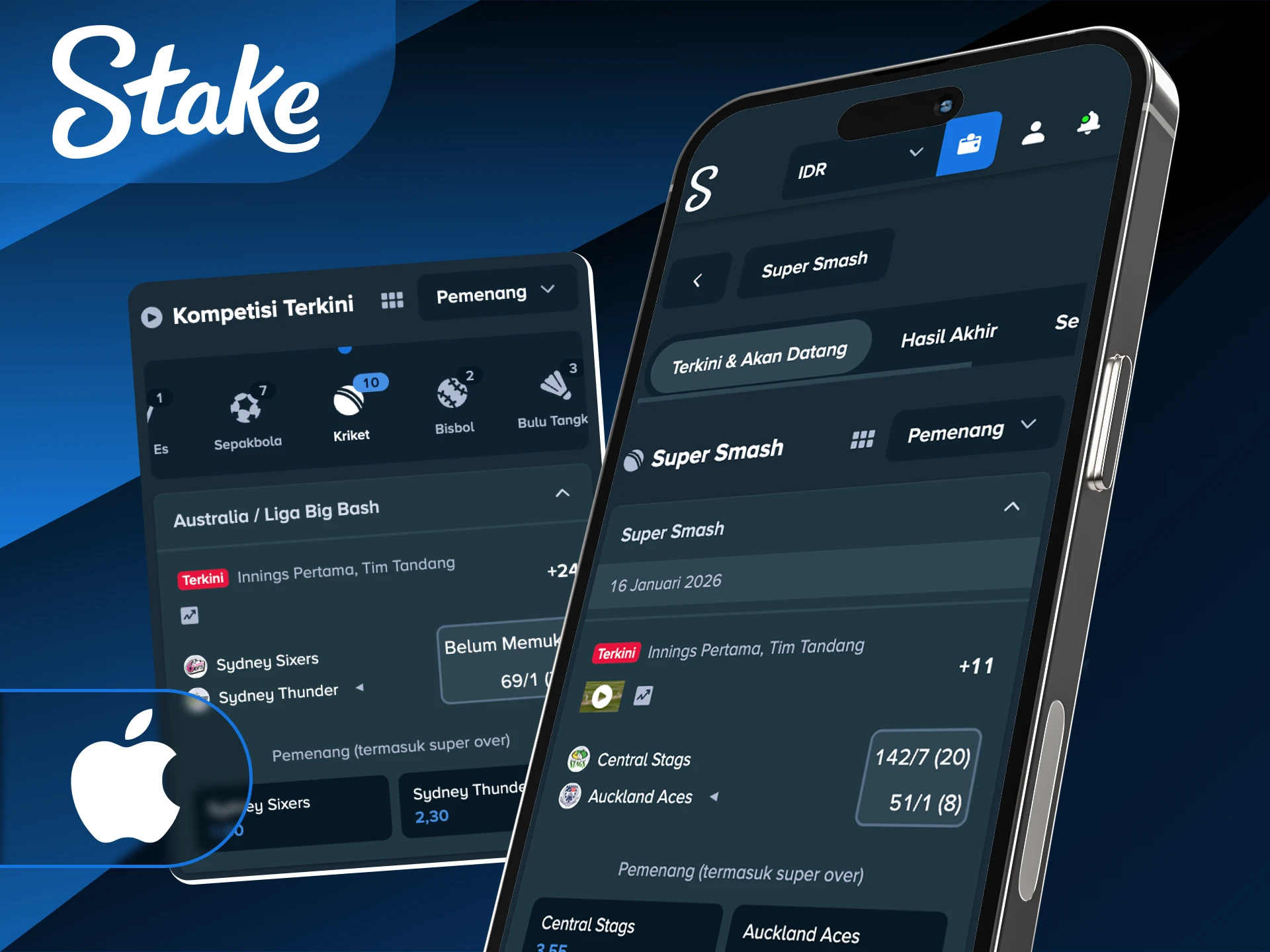 Nikmati performa mulus saat bermain di Stake Indonesia melalui perangkat berbasis iOS.