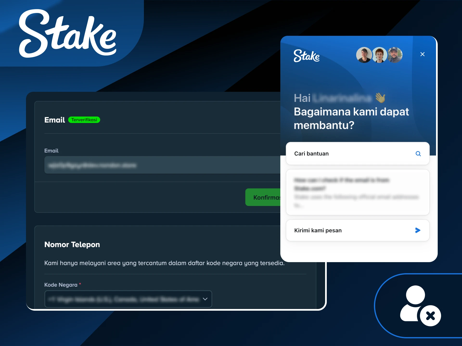 Pelajari cara hapus akun jika diperlukan melalui pengaturan keamanan Stake Indonesia.
