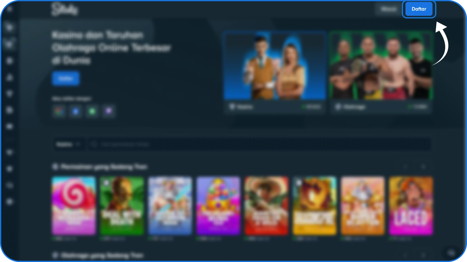 Klik tombol pendaftaran yang tersedia di halaman utama situs Stake Indonesia.