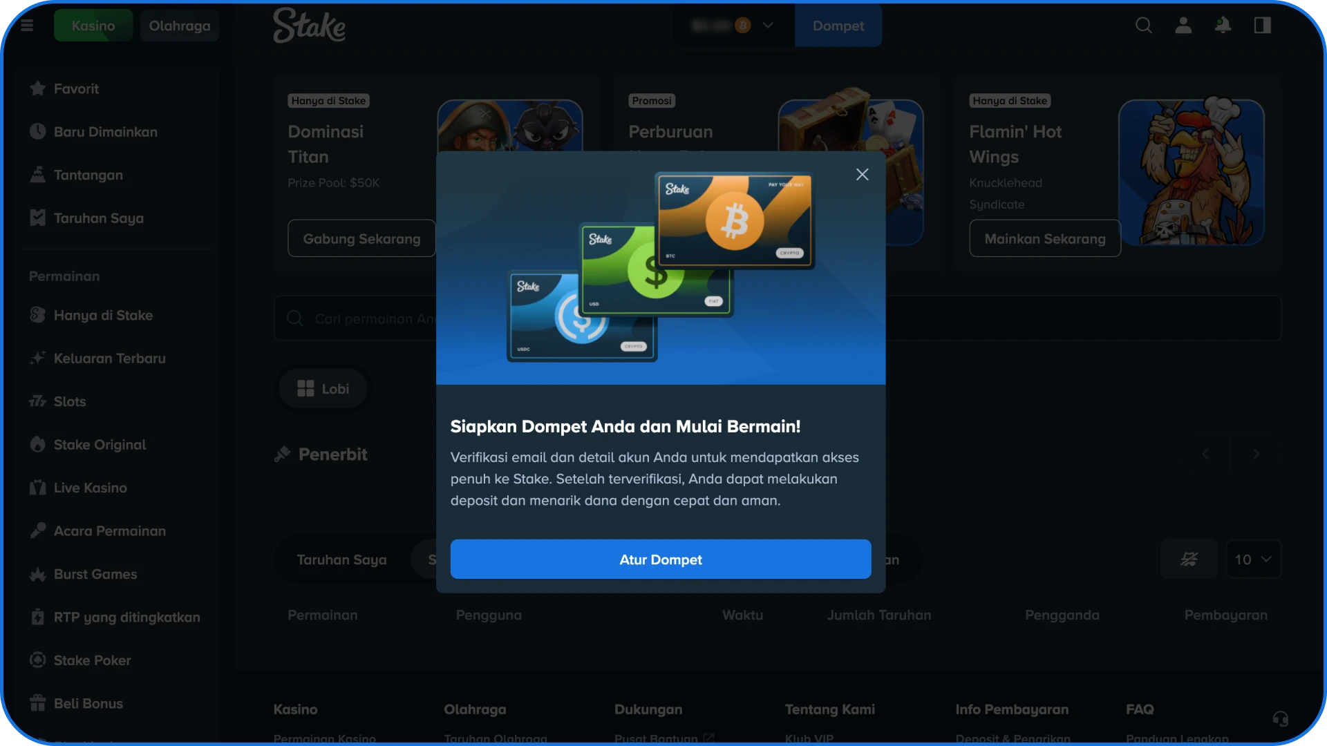 Segera lakukan konfirmasi untuk mengaktifkan akun resmi Anda di Stake Indonesia.