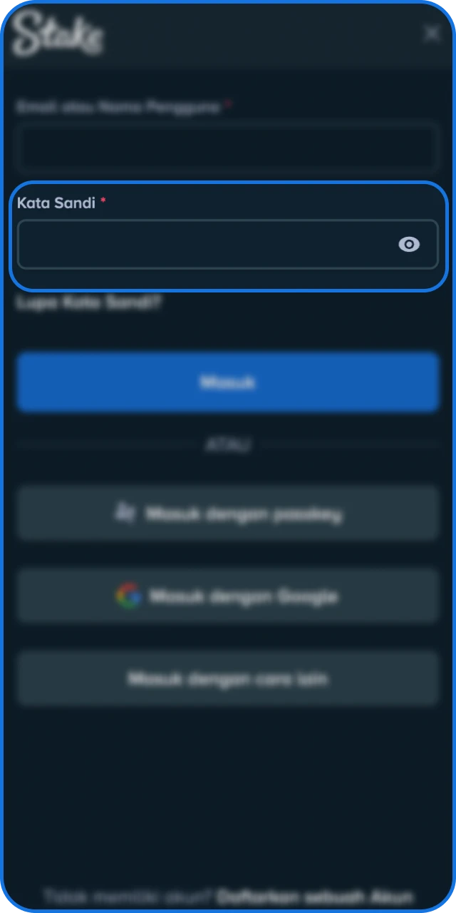 Masukkan kode autentikasi dua faktor untuk mengamankan akses akun Stake Indonesia Anda.