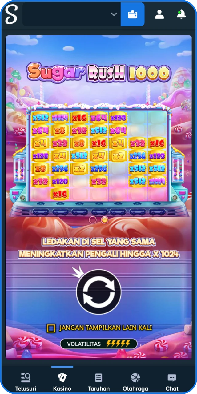 Atur nominal taruhan sesuai strategi Anda lalu tekan putar untuk mulai bermain di Stake Indonesia.