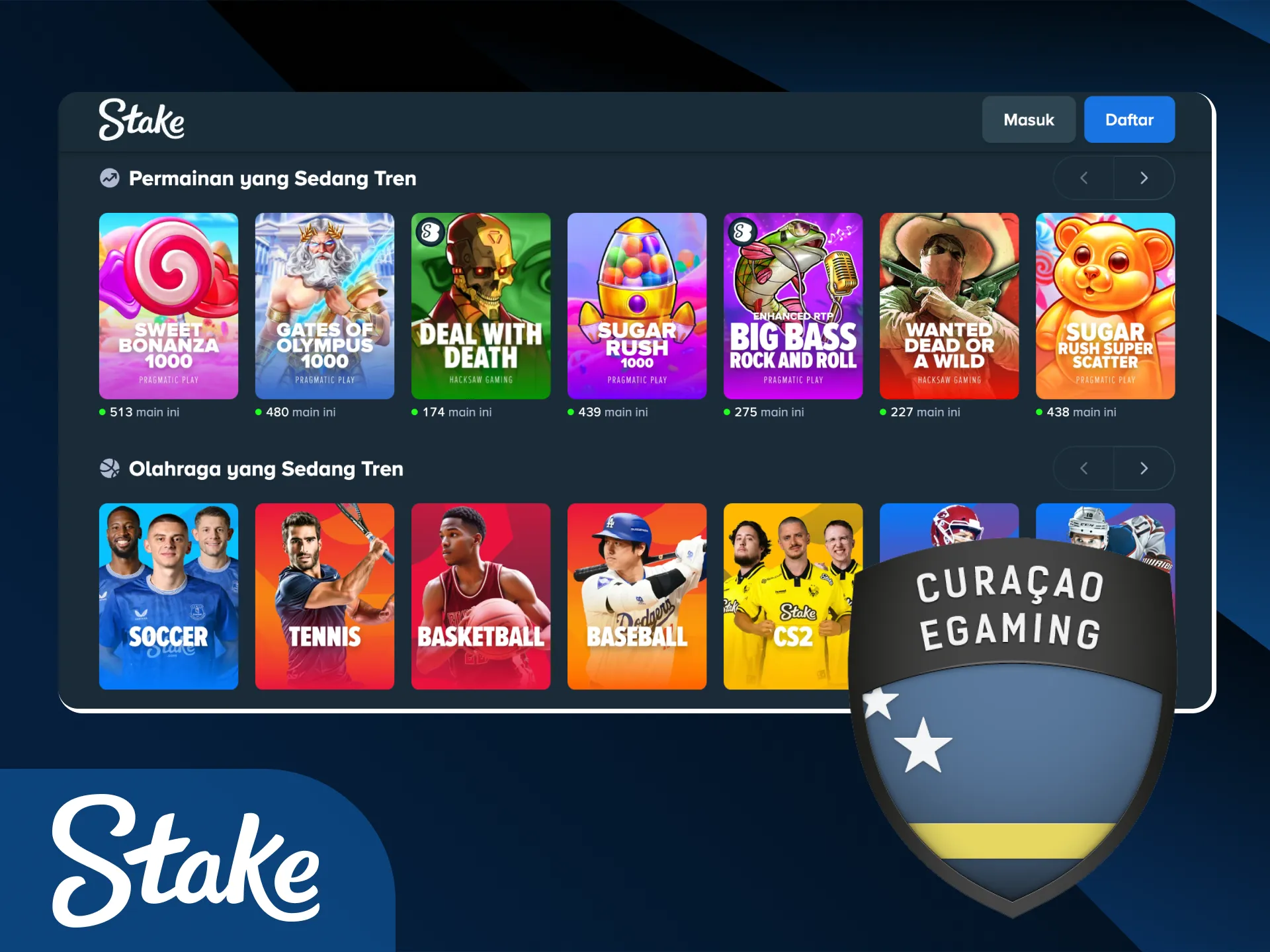 Simak penjelasan mengenai legalitas di Indonesia dan sistem keamanan tingkat tinggi bagi pengguna Stake.