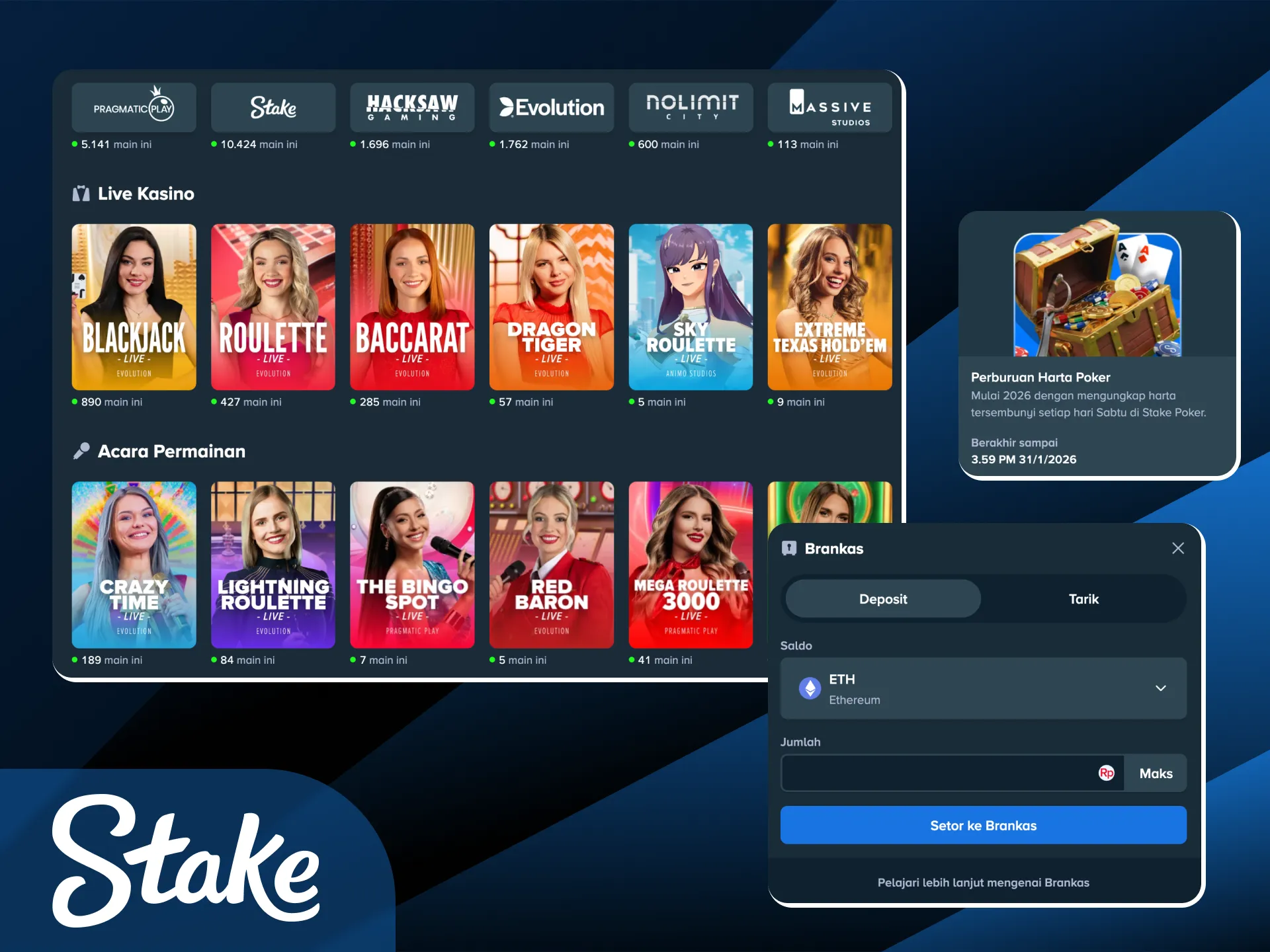 Nikmati kemudahan navigasi dengan tampilan situs Stake Indonesia yang sangat ramah pengguna.