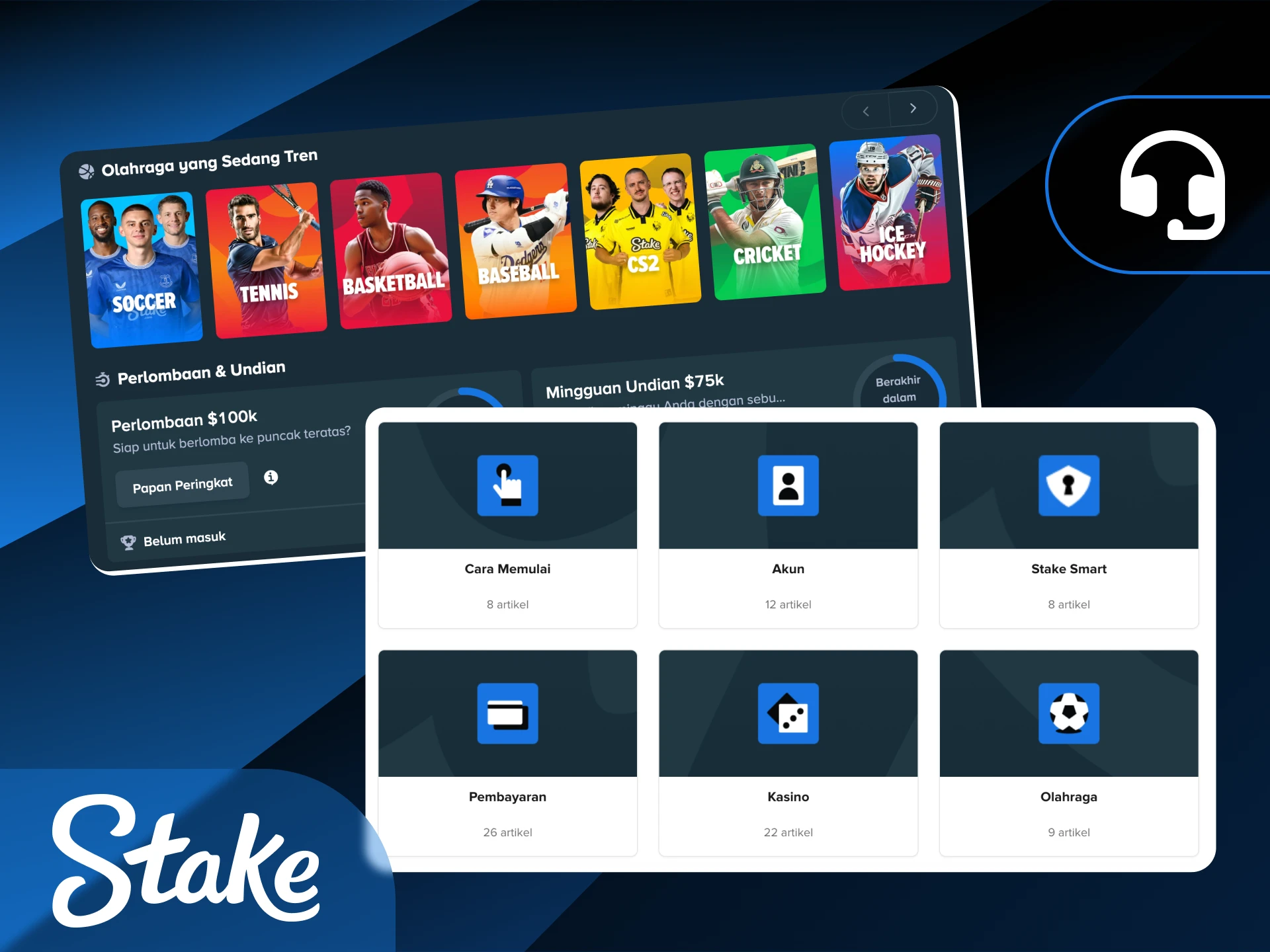 Hubungi layanan dukungan pelanggan Stake Indonesia jika Anda membutuhkan bantuan teknis.