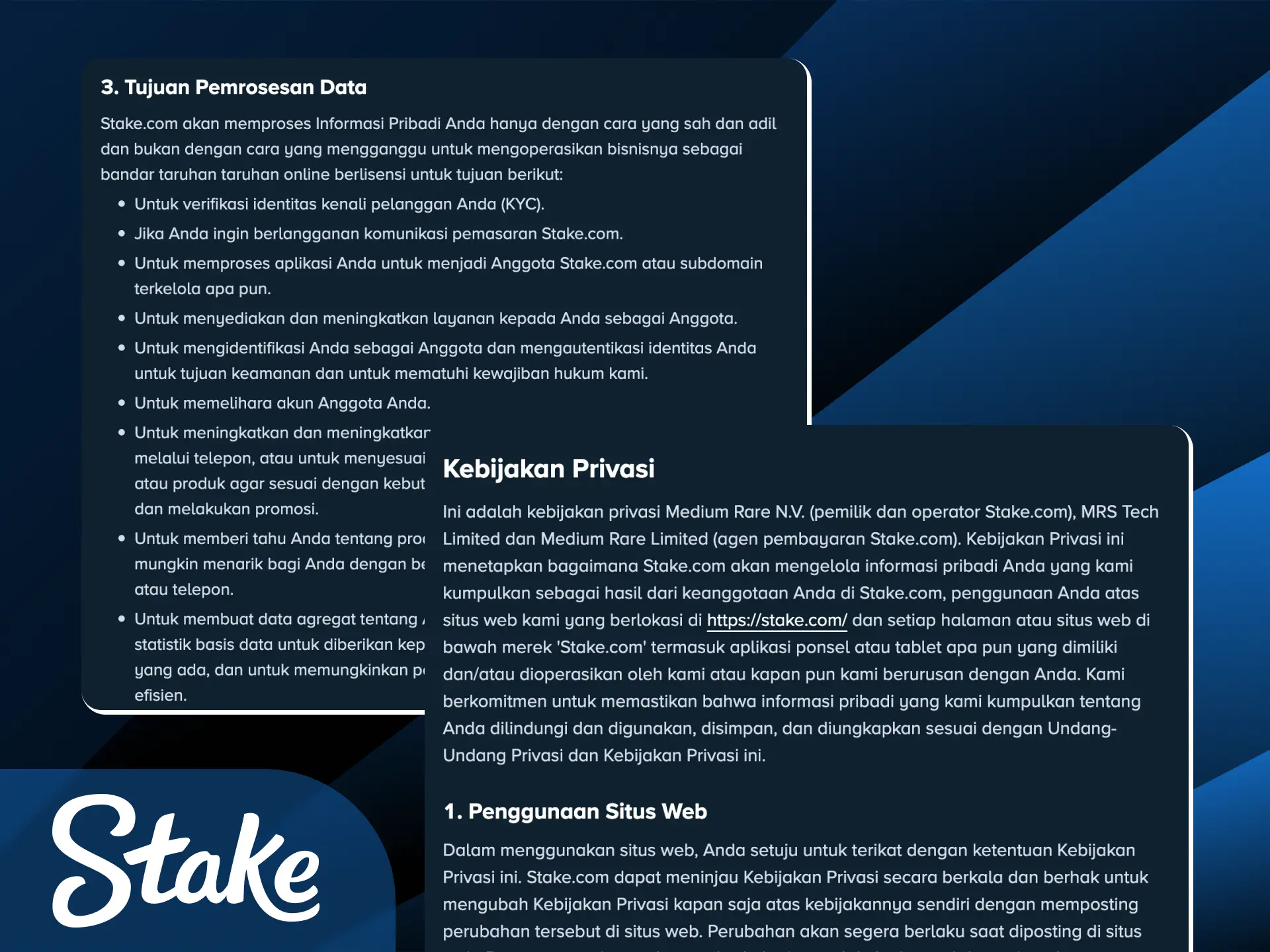 Pastikan keamanan dan legalitas bermain taruhan online di situs Stake Indonesia.