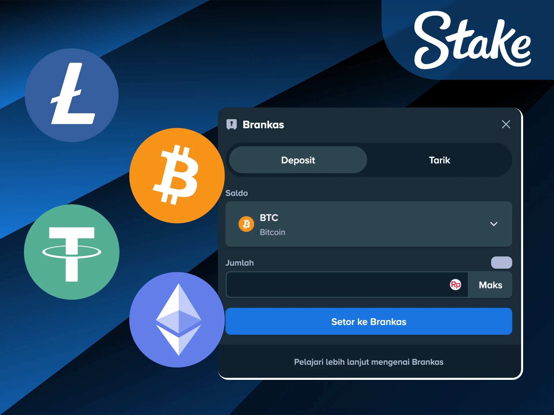 Gunakan metode pembayaran aman dan nyaman untuk transaksi di Stake Indonesia.