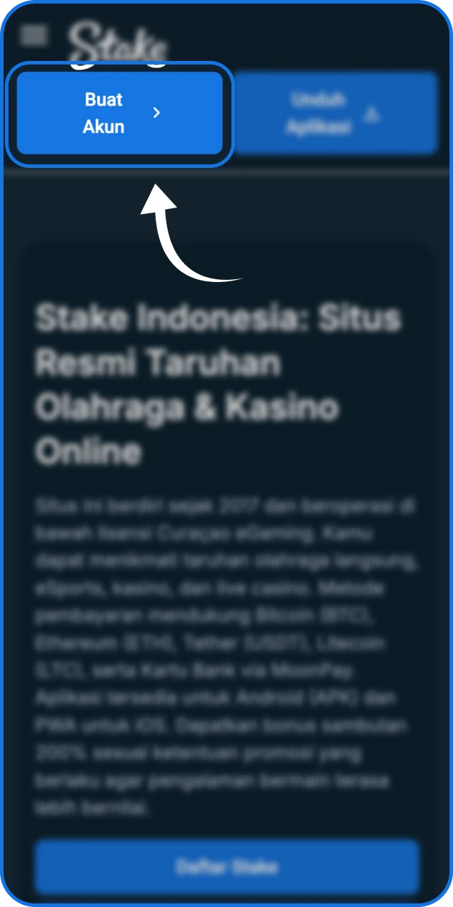 Klik tombol Masuk di bawah untuk mengakses akun Stake Indonesia.