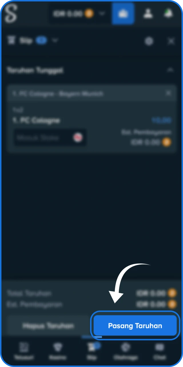 Selesaikan langkah konfirmasi untuk meresmikan taruhan yang Anda pasang di Stake Indonesia.