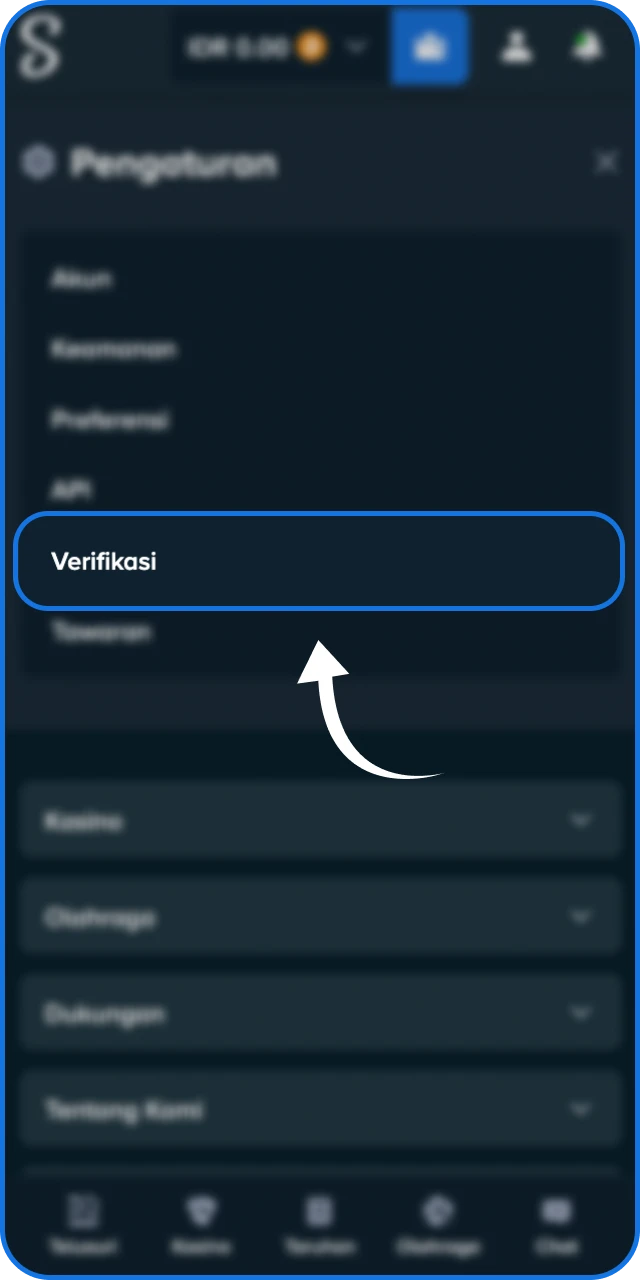 Buka Profil Anda di Stake Indonesia untuk memulai proses verifikasi akun.