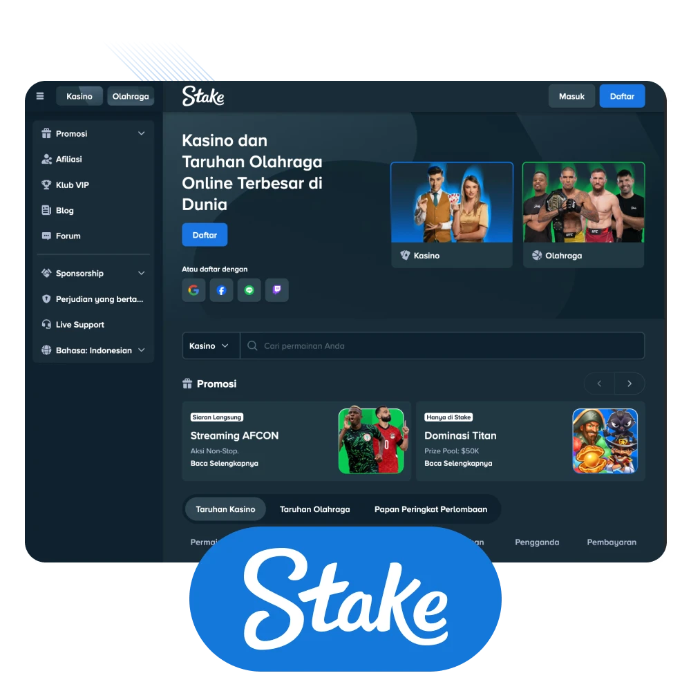 Bergabunglah dengan Stake Indonesia Official untuk menikmati taruhan olahraga dan permainan kasino terbaik.