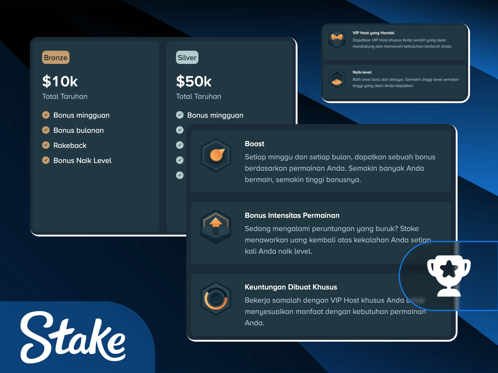 Bergabunglah dengan program VIP Stake Indonesia untuk mendapatkan hadiah loyalitas eksklusif.